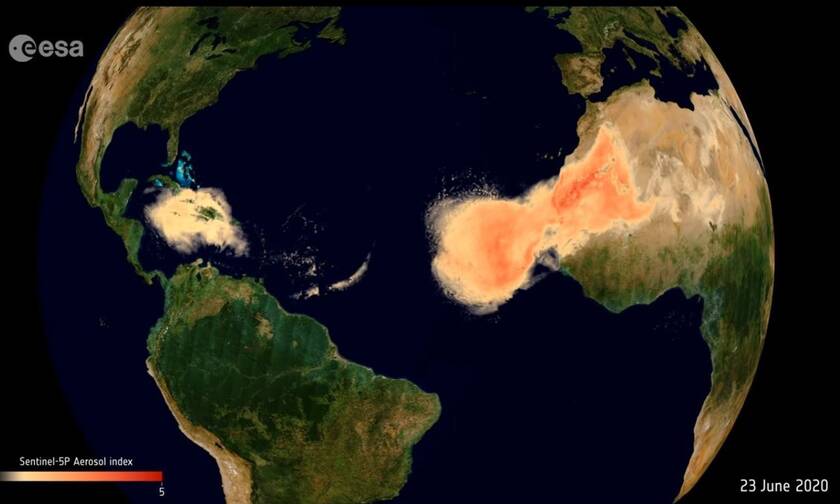 «Σύννεφο Γκοτζίλα»: Δείτε το εντυπωσιακό φαινόμενο από τη Σαχάρα να σκεπάζει τον Ατλαντικό