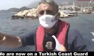 Video - shock: Turkish journalists squatting next to Kastelorizo