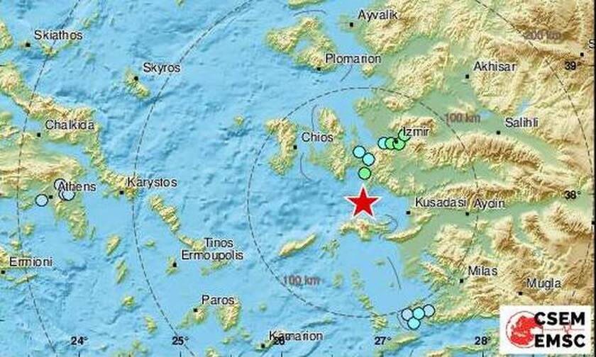 Ισχυρός σεισμός 6,6 Ρίχτερ μεταξύ Σάμου και Χίου - Αισθητός μέχρι την Αθήνα