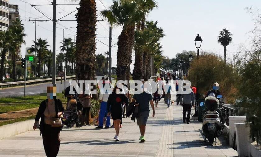 Lockdown: Βόλτες στη λιακάδα οι Αθηναίοι - Δείτε τι γίνεται στην παραλιακή