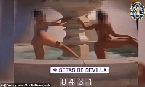 Σάλος στην Ισπανία για τις δύο ημίγυμνες γυναίκες που έκαναν twerking σε σιντριβάνι