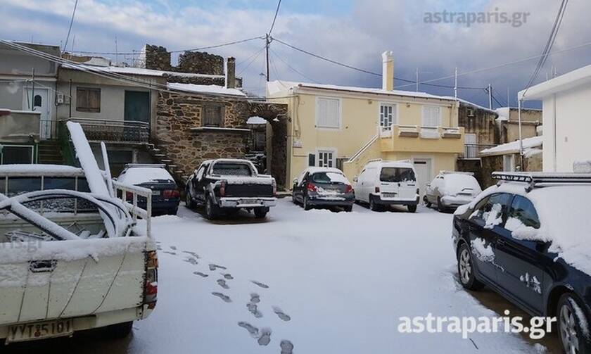 Κακοκαιρία «Λέανδρος» - Χίος: Αποκλείστηκαν κτηνοτρόφοι, έκλεισαν δρόμοι από τα χιόνια