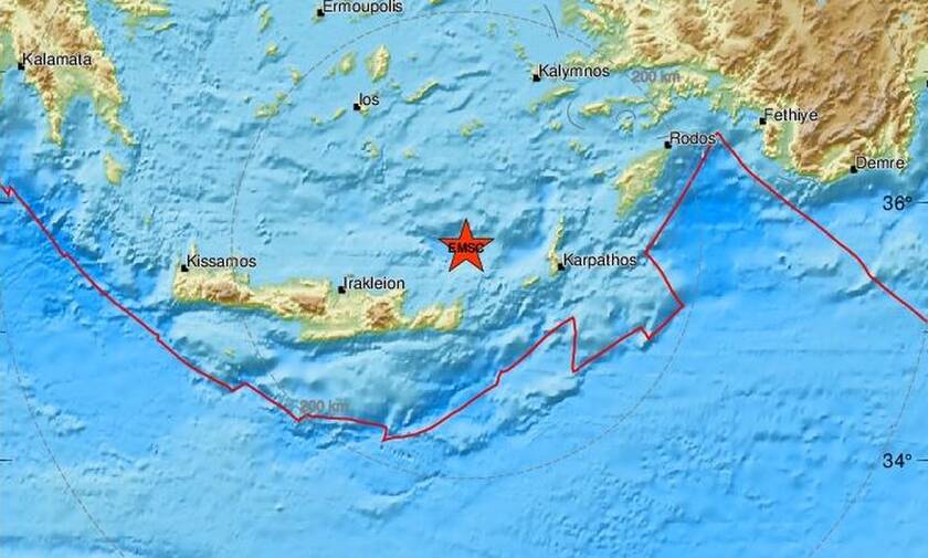 Κρήτη: Σεισμός κοντά στο Λασίθι - Βόρεια της Σητείας το επίκεντρο (pics)