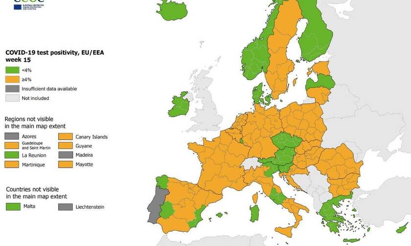 ECDC: «Πράσινη» η Ελλάδα - Κάτω από το 4% ο δείκτης θετικότητας