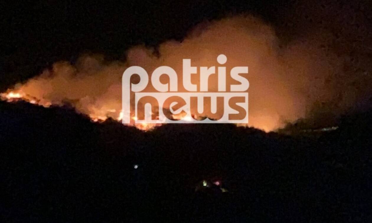 Μεγάλη πυρκαγιά σε δασική έκταση στην περιοχή Σμέρνα της Ηλείας