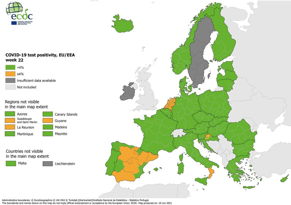 Eordaialive.com - Τα Νέα της Πτολεμαΐδας, Εορδαίας, Κοζάνης Κορονοϊός: Στο 1,87 ο δείκτης θετικότητας στην Ελλάδα - Τι δείχνουν οι χάρτες του ECDC για τη χώρα