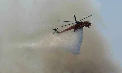 Φωτιά ΤΩΡΑ στα Δερβενοχώρια - Σηκώθηκε ελικόπτερο
