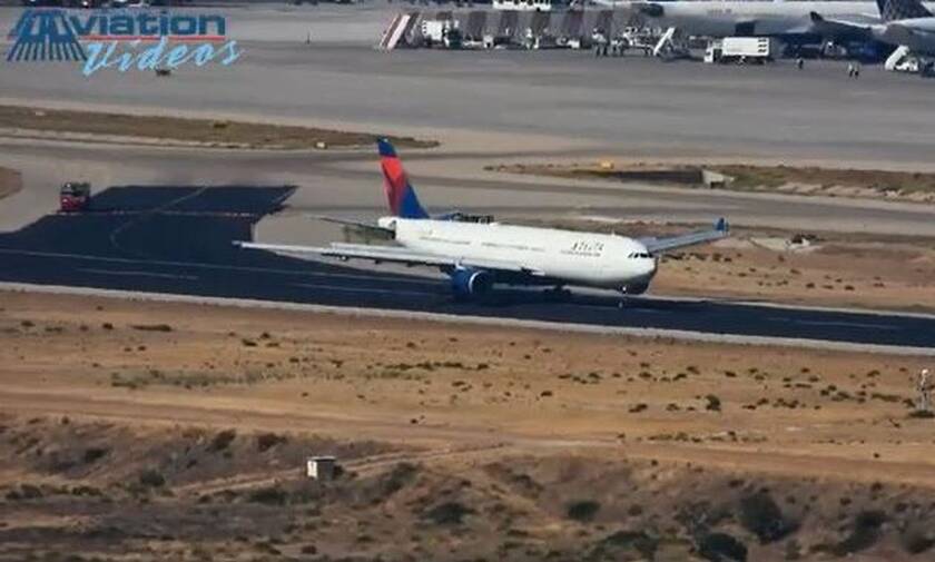 Bίντεο ντοκουμέντο με την αναγκαστική προσγείωση του αεροπλάνο της Delta στο «Ελ. Βενιζέλος»