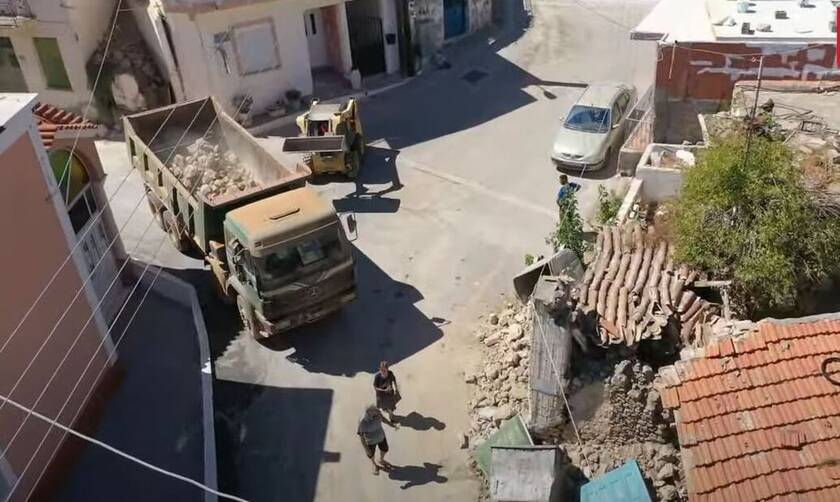 Σεισμός Κρήτη: Βίντεο από drone αποτυπώνει την μεγάλη καταστροφή στο Αρκαλοχώρι