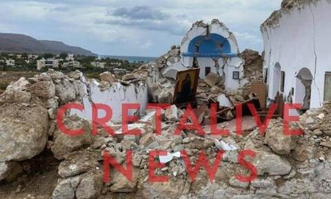 Σεισμός στην Κρήτη: Κατέρρευσε το εκκλησάκι του Αγίου Νικολάου