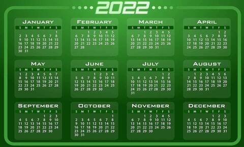 Ημερολόγιο - Αργίες 2022
