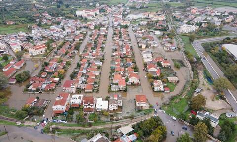 Μεσολόγγι: «Πνίγηκε» η πόλη - Το μέγεθος της καταστροφής από ψηλά (pics)