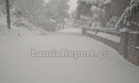 Κακοκαιρία «Κάρμελ»: Ξεπέρασε του 40 πόντους το χιόνι στην Καρυά Καμένων Βούρλων