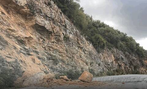 Κακοκαιρία «Κάρμελ»: Νέα προβλήματα στην Κρήτη - Κατολισθήσεις στο οδικό δίκτυο