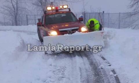 Κακοκαιρία Διομήδης: Μισό μέτρο χιόνι στα ορεινά χωριά του Δήμου Λαμίεων (pics)