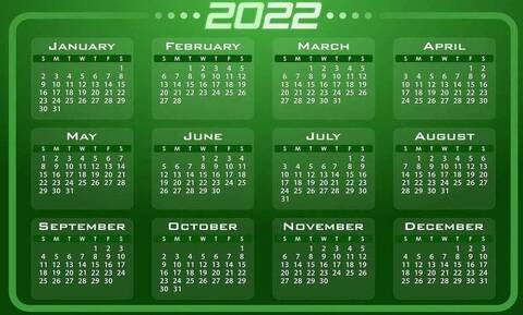 Αργίες 2022: Όλες οι ημερομηνίες και όλα τα τριήμερα της νέας χρονιάς