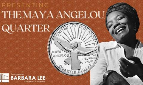 Η σχεδιάστρια Emily Damstra ξεναγεί στους συμβολισμούς του νομίσματος με την εικόνα της Maya Angelou