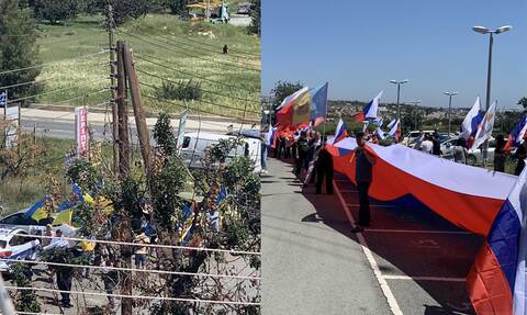 Κύπρος: Εκδήλωση υπέρ της Ρωσίας στη Λεμεσό - Ανησυχεί η παρουσία Ουκρανών (pics+vid)