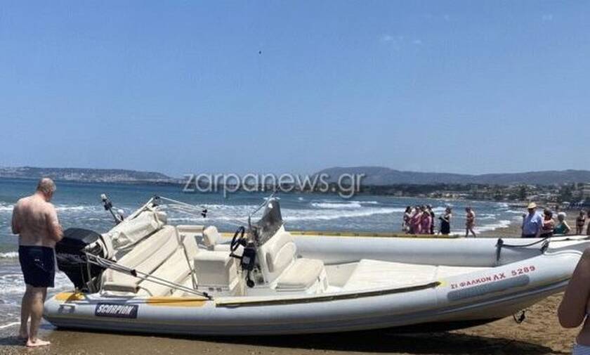 Χανιά: Ακυβέρνητο σκάφος βγήκε με πολύ μεγάλη ταχύτητα στην ακτή 