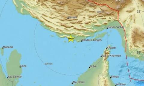 Σεισμός 5,6 βαθμών σημειώθηκε ανοιχτά του νοτίου Ιράν στον Κόλπο
