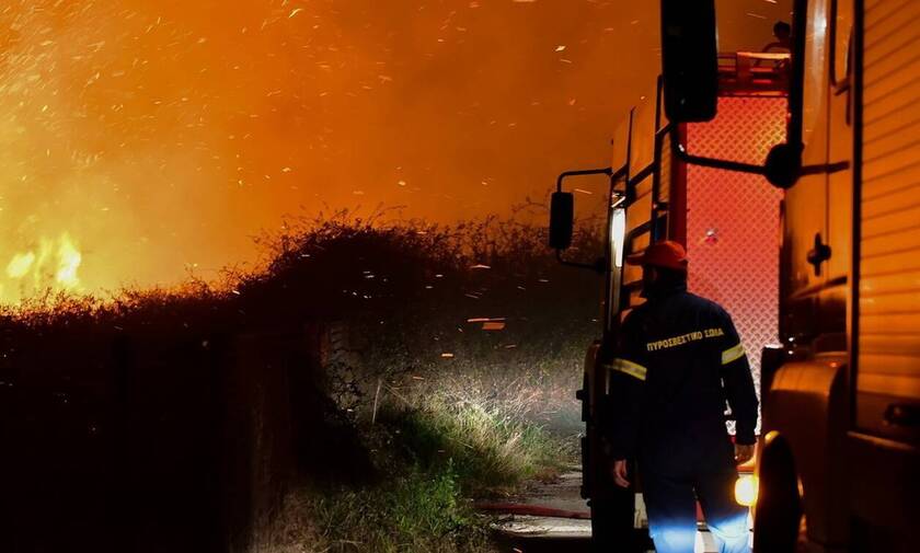 Ηράκλειο: Φωτιά κοντά στον οικισμό της Λυγαριάς – Κινδύνευσαν σπίτια