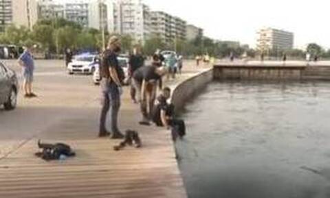Θεσσαλονίκη: Επεισοδιακή σύλληψη άνδρα – Έπεσε στον Θερμαϊκό με τις χειροπέδες
