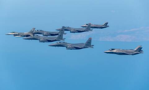 «Poseidon Rage»: Ερντογάν, κοίτα στο Αιγαίο - Ελληνικά F-16 πετούν μαζί με F-15 και F-35 των ΗΠΑ