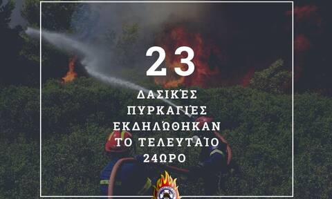 Πυροσβεστική: 23 δασικές πυρκαγιές το τελευταίο 24ωρο