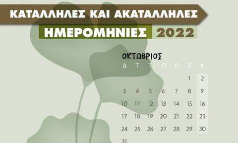 Οκτώβριος 2022: Αυτές είναι οι κατάλληλες και οι ακατάλληλες ημερομηνίες του μήνα