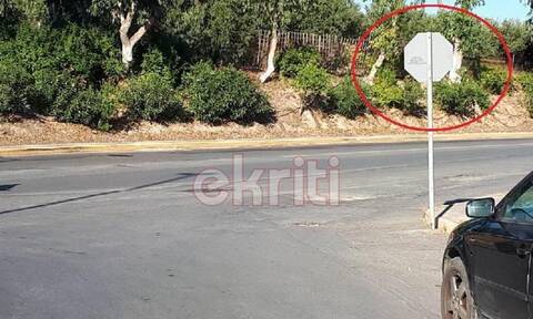 Κρήτη: Έβαλαν ανάποδα την πινακίδα STOP σε πολυσύχναστο σημείο