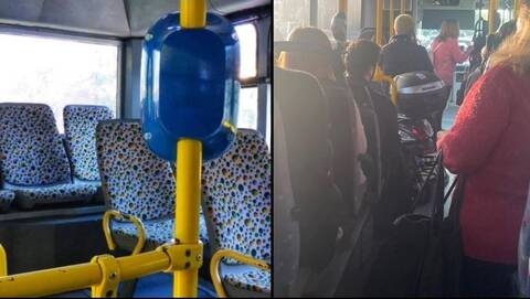 H απίστευτη εικόνα με το μηχανάκι μέσα σε λεωφορείο