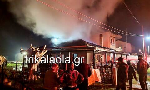 Τρίκαλα: Φωτιά σε οικία στο Βαλτινό (video)