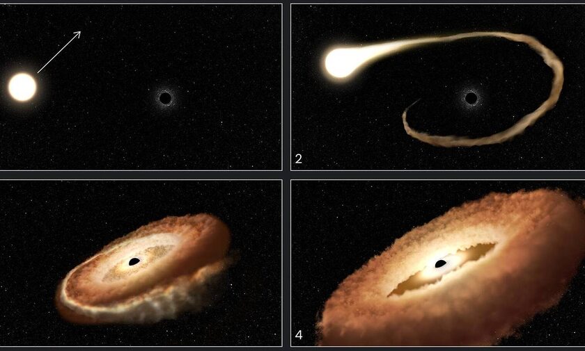 Το τηλεσκόπιο Hubble κατέγραψε μια υπερμεγέθη μαύρη τρύπα να... τρώει ένα αστέρι (pics)