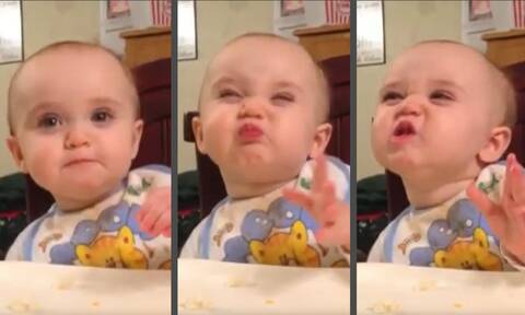 Μωρό δοκιμάζει για πρώτη φορά ανανά - Δείτε το βίντεο με την απολαυστική αντίδρασή του