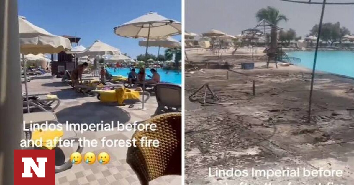 Rhodes fire: Video of tourist with hotel before and after Lindos – Newsbomb – News